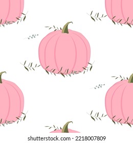 Pink pumpkin on a white background.