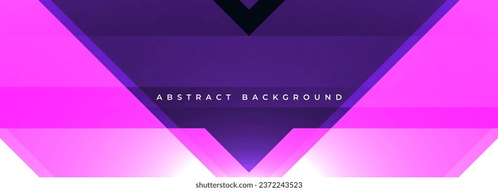 Pink and purple abstract background with geometric triangle shapes. Wide futuristic illustration vector banner.
