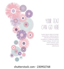 Pink and Purple Abstract Flower Design with Text Area - Vector