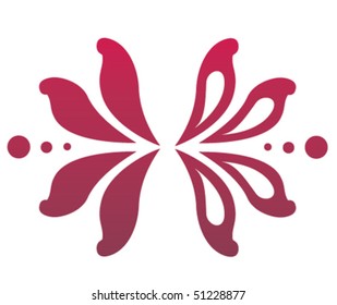 A pink and purple abstract flower graphic. Eps 8 Vector.