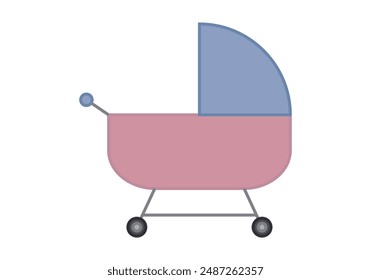 Pink and purple baby stroller or stroller