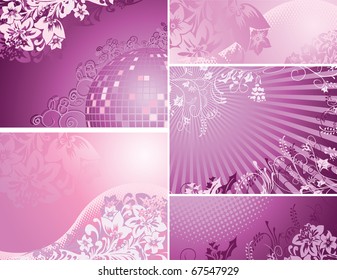 Pink and purple backgrounds collection