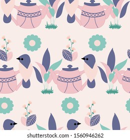 pink and purple birds and leaves, perfect to use on the web or in print