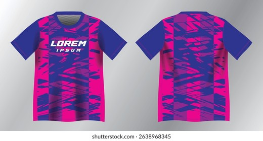 pink purple and blue abstract background pattern for sport jersey design mockup
