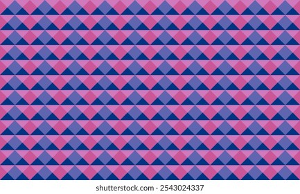 Pink, Purple and blue background seamless geometric, blue pattern of up and down overlap triangles diamond block repeat arrow in blue replete image design for fabric printing, patter