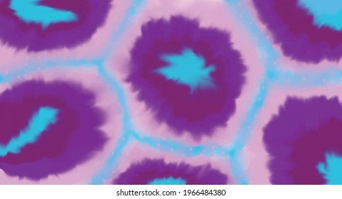 Pink purple blue feather pattern psychedelic abstract artwork shibori