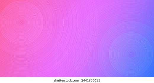 Fondo de patrón geométrico 3D minimalista rosa, púrpura y azul con círculos concéntricos, plantilla de usos múltiples, composición de formas redondas, cartel, diseño de cabecera o página de aterrizaje - Ilustración vectorial