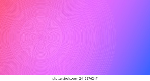 Fondo de patrón geométrico 3D minimalista rosa, púrpura y azul con círculos concéntricos, plantilla de usos múltiples, composición de formas redondas, cartel, diseño de cabecera o página de aterrizaje - Ilustración vectorial