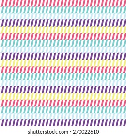 Pink, Purple, Blue and Yellow Candy Colors Braided Repeating Pattern - Vector