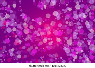 Pink, purple bokeh background. Scalable vector illustration. Pattern with circles of different scale and transparency with overlap. Colorful pattern for banners, web pages, ads, Wallpapers
