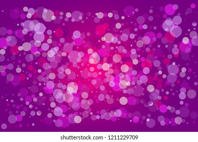 Pink, purple bokeh background. Scalable vector illustration. Pattern with circles of different scale and transparency with overlap. Colorful pattern for banners, web pages, ads, Wallpapers