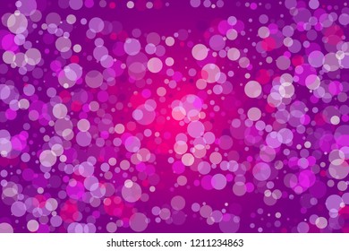Pink, purple bokeh background. Scalable vector illustration. Pattern with circles of different scale and transparency with overlap. Colorful pattern for banners, web pages, ads, Wallpapers