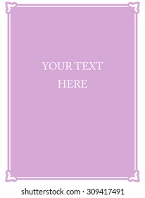 Pink purple border frame deco vector art simple line corner