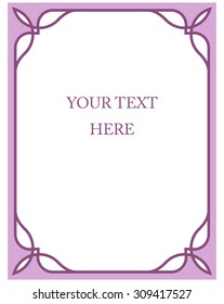 Pink purple border frame deco vector art simple line corner