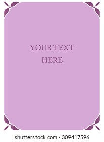 Pink purple border frame deco vector art simple line corner