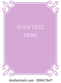 Pink purple border frame deco vector art simple line corner