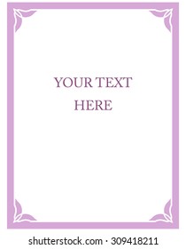 Pink purple border frame deco vector art simple line corner