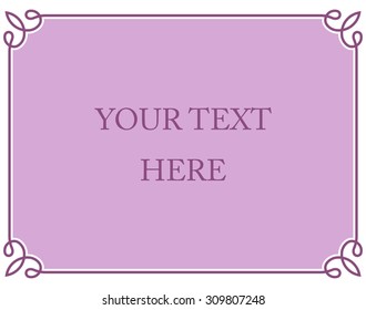 Pink purple border frame deco vector art simple line corner