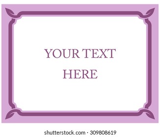 Pink purple border frame deco vector art simple line corner