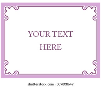 Pink purple border frame deco vector art simple line corner