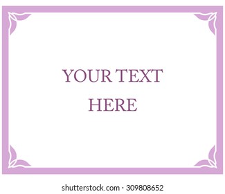 Pink purple border frame deco vector art simple line corner
