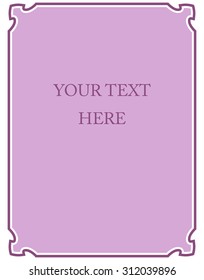 Pink purple border frame deco vector art simple line corner
