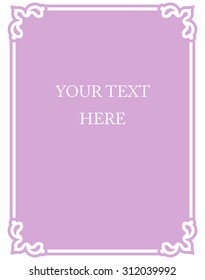 Pink purple border frame deco vector art simple line corner