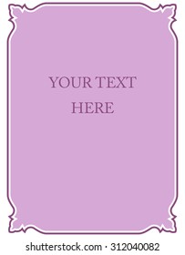 Pink purple border frame deco vector art simple line corner