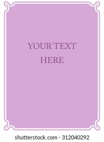 Pink purple border frame deco vector art simple line corner