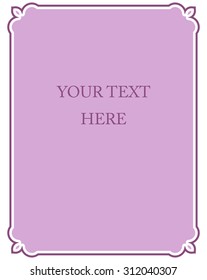 Pink purple border frame deco vector art simple line corner