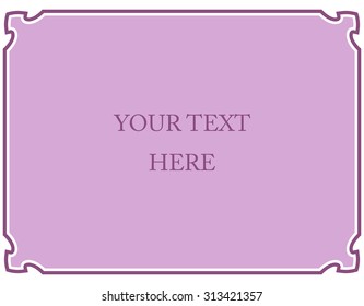 Pink purple border frame deco vector art simple line corner