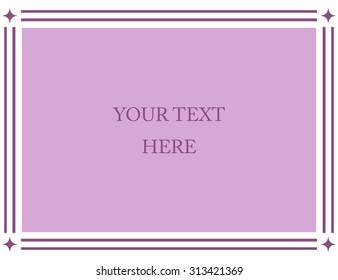 Pink purple border frame deco vector art simple line corner