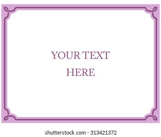 Pink Purple Border Frame Deco Vector Art Simple Line Corner