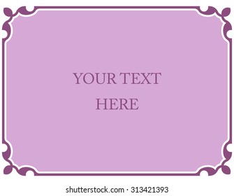 Pink purple border frame deco vector art simple line corner