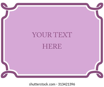 Pink purple border frame deco vector art simple line corner