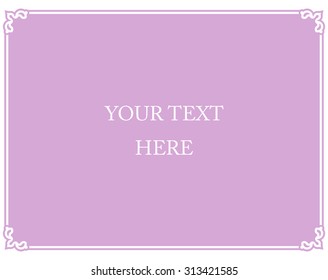 Pink purple border frame deco vector art simple line corner