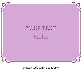 Pink purple border frame deco vector art simple line corner