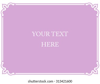Pink purple border frame deco vector art simple line corner