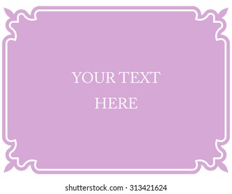 Pink purple border frame deco vector art simple line corner
