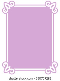 Pink purple border frame deco vector art simple line corner