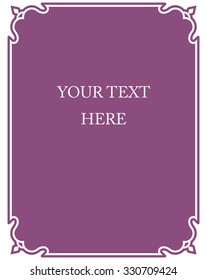 Pink purple border frame deco vector art simple line corner