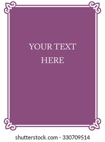 Pink purple border frame deco vector art simple line corner
