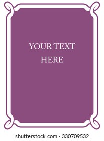 Pink purple border frame deco vector art simple line corner