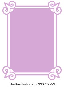 Pink purple border frame deco vector art simple line corner