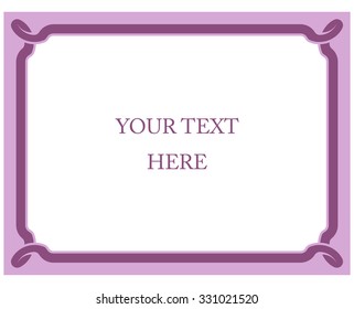 Pink purple border frame deco vector art simple line corner