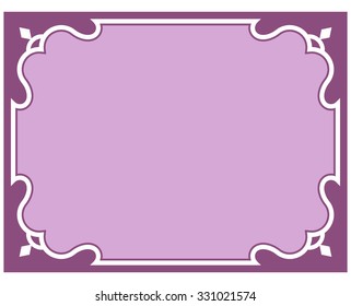 Pink purple border frame deco vector art simple line corner