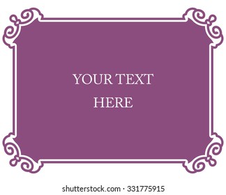 Pink purple border frame deco vector art simple line corner