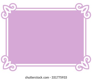 Pink purple border frame deco vector art simple line corner
