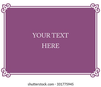 Pink purple border frame deco vector art simple line corner