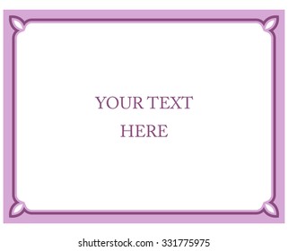 Pink purple border frame deco vector art simple line corner